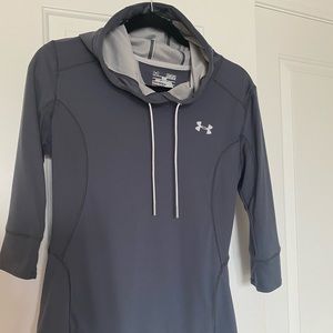 UA warmup hoodie 3/4 sleeve slate grey